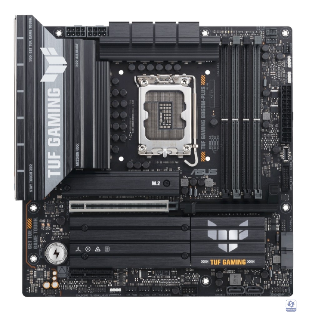 ASUS TUF GAMING B860M-PLUS (Socket 1851, ATX, 4xDDR5(256GB), DP/HDMI/1 x Type-С supports DP, 1xPCIe 5.0x16/1xPCIe 4.0x1, 1xLAN(2.5GbE), 4xSATA 6Gb/s, 3xM.2,1xType-C, 5xUSB 3.2, 2xUSB 2.0)