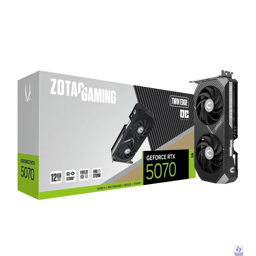 Видеокарта ZOTAC GAMING GeForce RTX 5070 Twin Edge OC 12GB GDDR7 192bit 3xDP/HDMI 2*FAN P(ZT-B50700H-10P) RTL