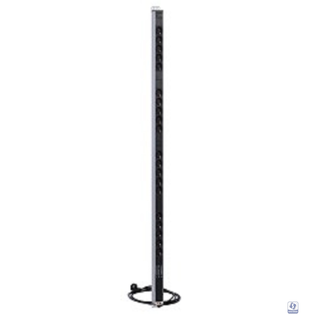 REM Вертикальный блок розеток Rem-16 с фил. и инд., 20 Shuko, 16A, алюм., 33-38U, шнур 3 м. (R-16-20S-FI-1420-3)