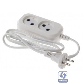 BURO Сетевой удлинитель 2 розетки,1.5 метра, (BU-PSL2.1/W), белый (пакет ПЭ) 