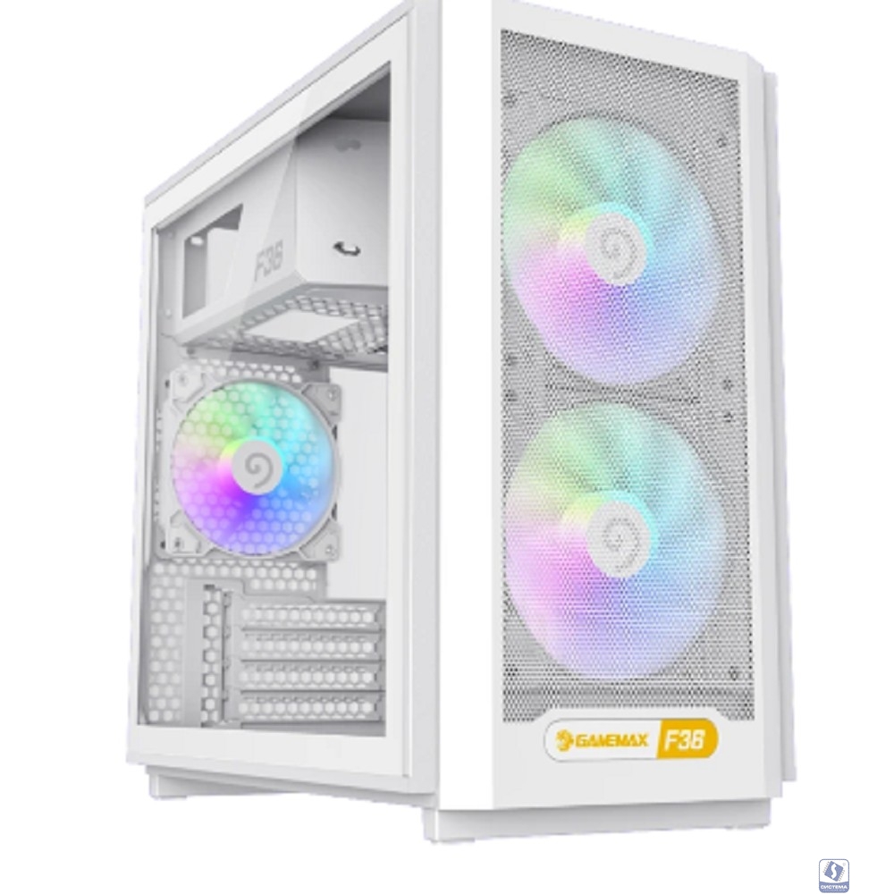 GameMax Корпус F36 WH без БП (Midi Tower, ATX, Белый, 1*USB Type-C, 3*120мм)
