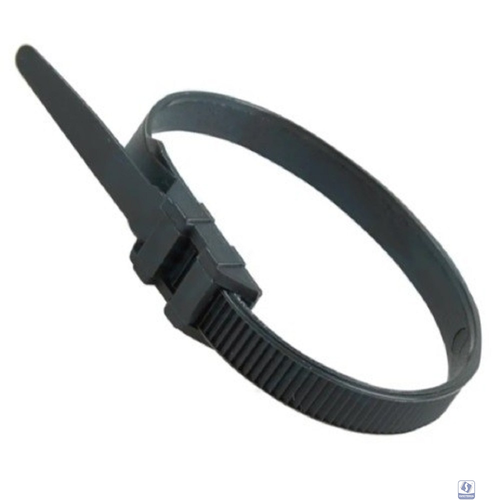 Rexant (07-0359) Стяжка нейлоновая для СИП с горизонтальным замком 350x9,0мм, черная (100 шт/уп)