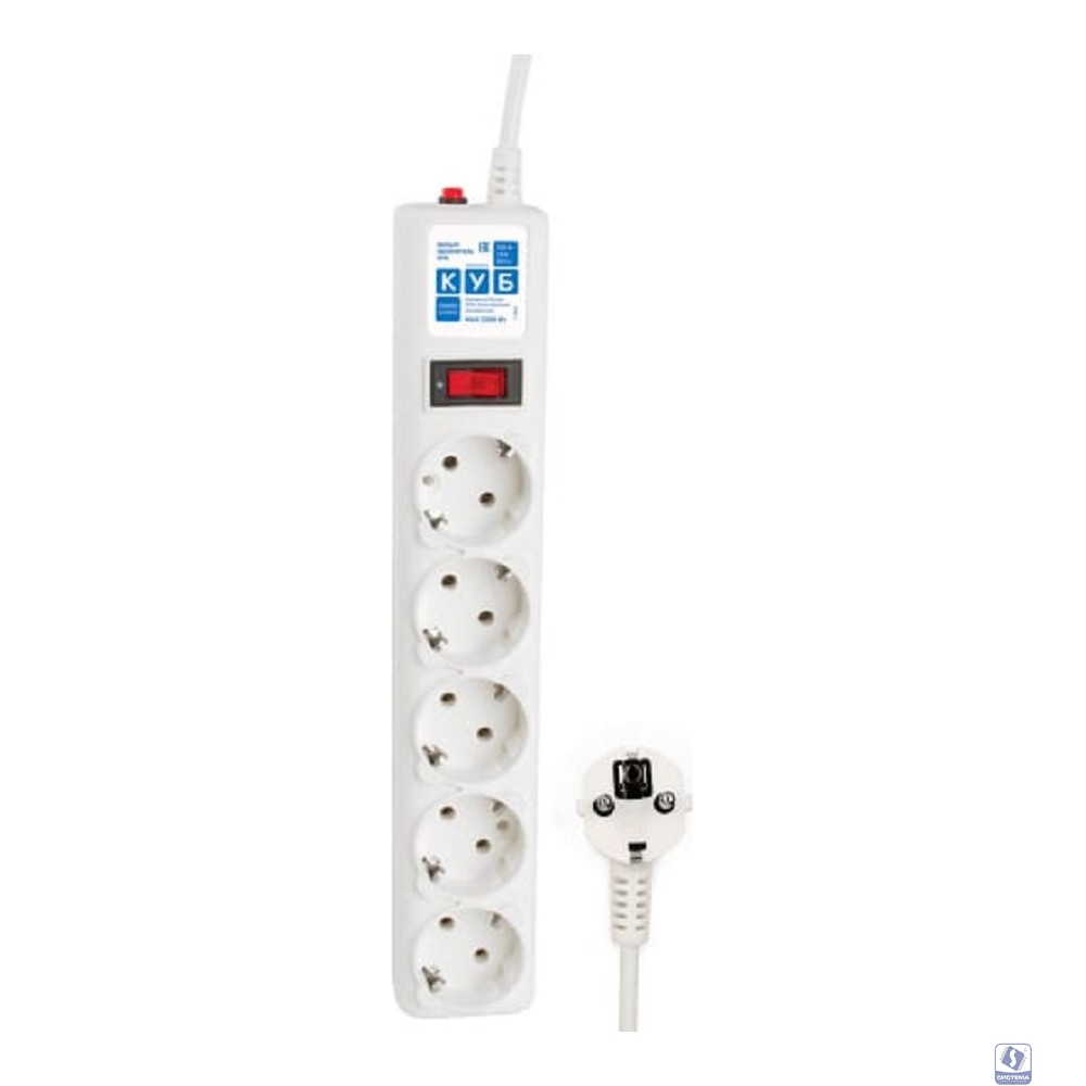 PowerCube Сетевой фильтр 3.0м, 5 розеток (SPG-B-10-WHITE), белый