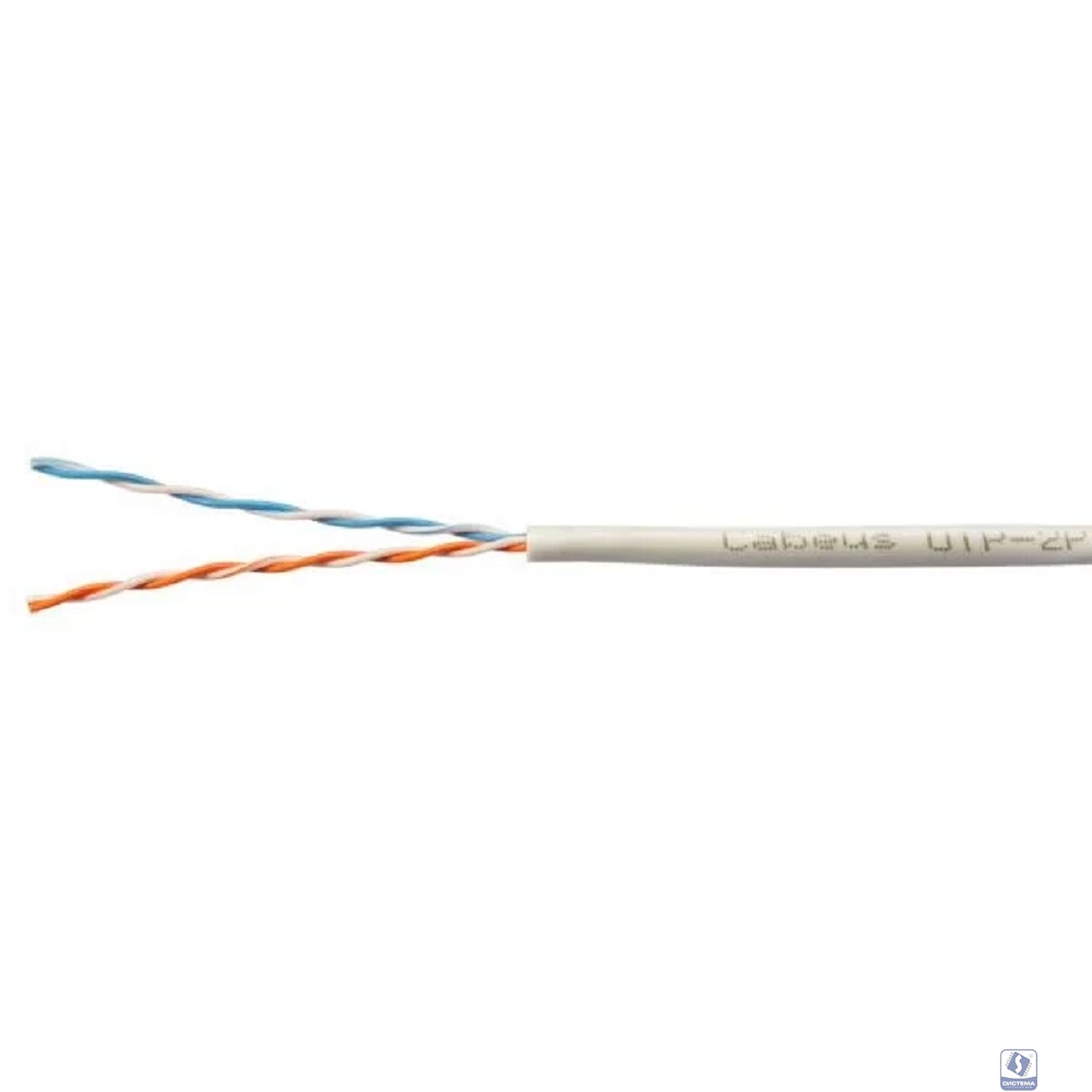 Cabeus UTP-2P-Cat.5e-SOLID-LSZH-GY Кабель витая пара UTP (U/UTP), категория 5e, 2 пары (24 AWG), одножильный, серый LSZH, нг(А)-HF, (305 м)