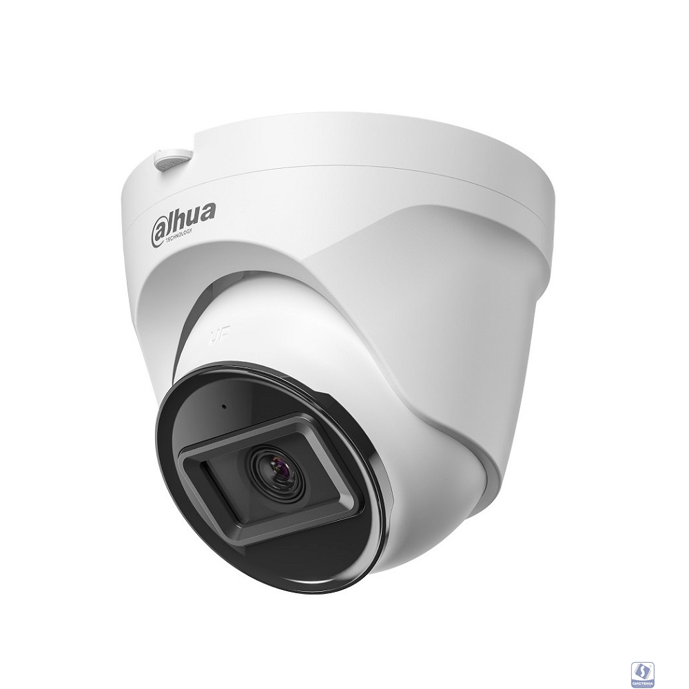 DAHUA DH-IPC-T1E20P-A-0280B Уличная турельная IP-видеокамера 2Мп; 1/3” CMOS; 2.8мм; Smart подсветка; ИК 30м; IP67; обнаружение людей; встроенный микрофон; корпус: пластик