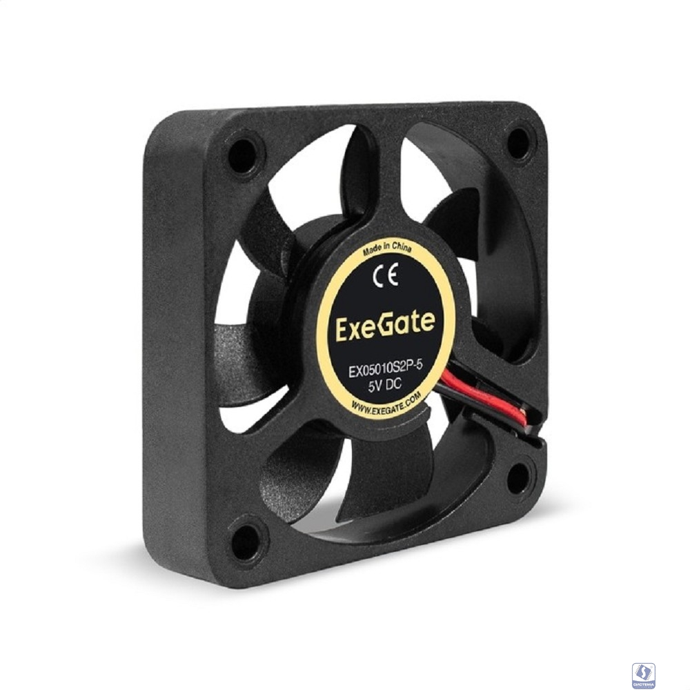 Exegate EX295199RUS Вентилятор 5В DC ExeGate EX05010S2P-5 (50x50x10 мм, Sleeve bearing (подшипник скольжения), 2pin, 5500RPM, 27dBA)