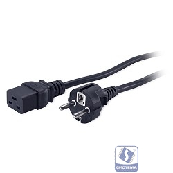 Hyperline PWC-IEC19-SHM-5.0-BK Кабель питания (Shucko+C19) (3x1.5), 5м