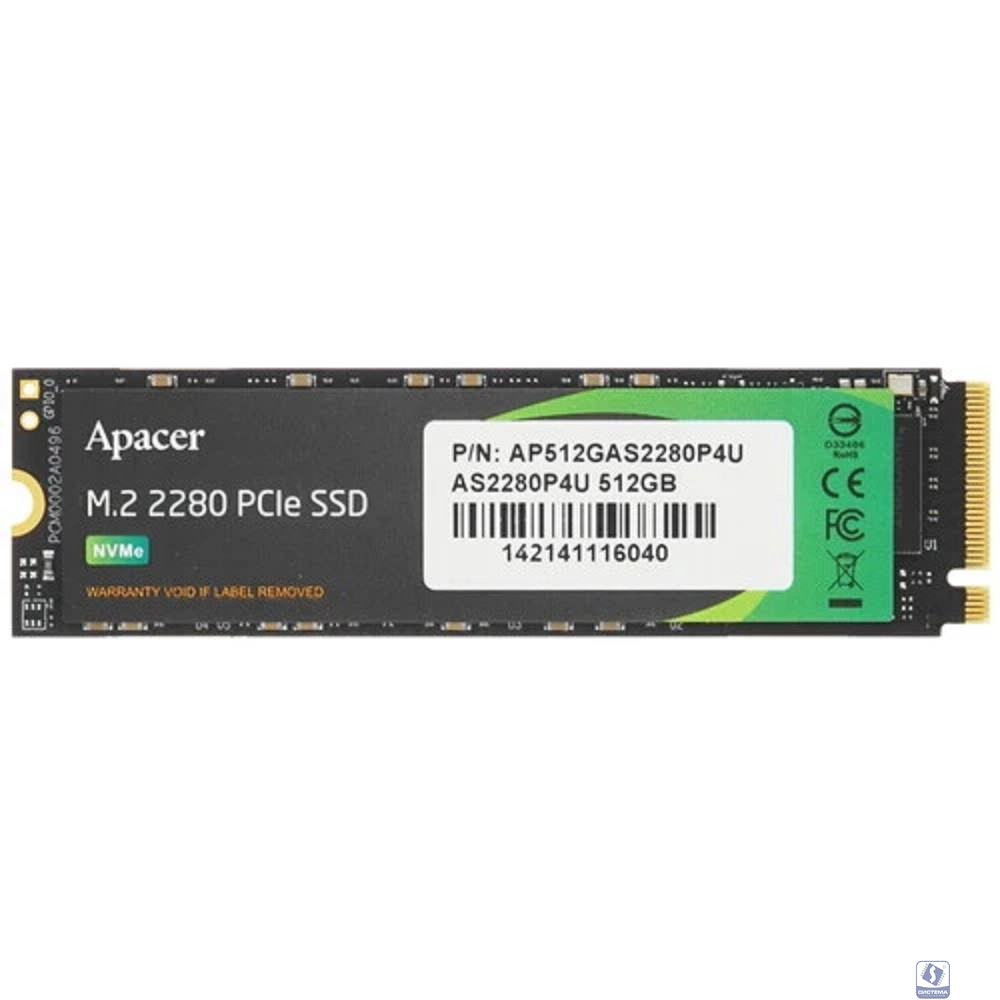 M.2 2280 512GB Apacer AS2280P4U Client SSD AP512GAS2280P4U-1 PCIe Gen3x4 with NVMe