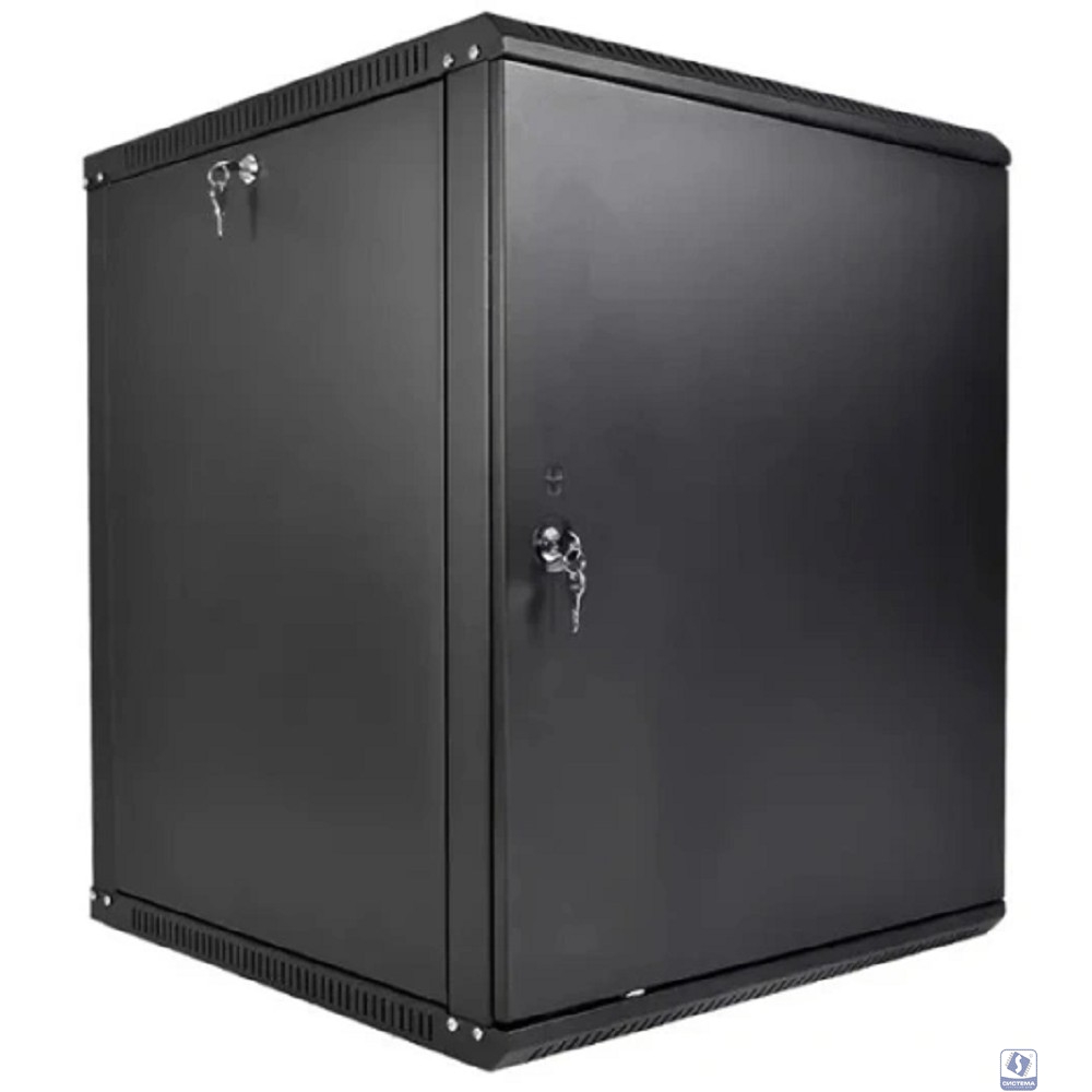 ЦМО Шкаф телекоммуникационный настенный разборный ЭКОНОМ 12U (600 x 350) дверь металл, цвет черный (ШРН-Э-12.350.1-9005)