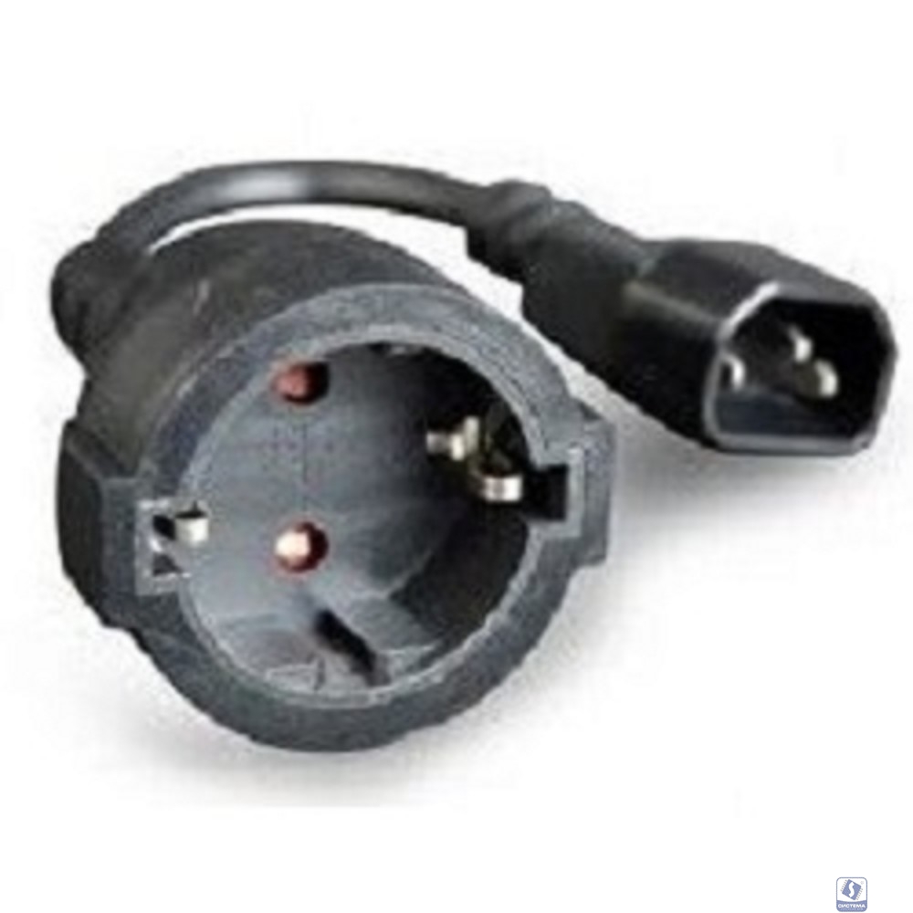 Bion Кабель-удлинитель питания 0.15м, C14 - Розетка с заземлением, 0.75мм, медь, 10А, черный [BXP-PC-289]