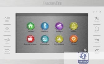 Falcon Eye FE-70 ATLAS HD (White) HD Видеодомофон: дисплей 7" TFT;  сенсорные кнопки; подключение до 2-х вызывных панелей и до 2-х видеокамер; адресный интерком; графическое меню; запись фото и видео