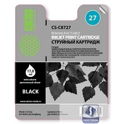 CACTUS C8727HE Картридж  №27 (черный) для  HP DeskJet 3320/3325/3420/3425/3520/3535/3550/3645/3647/3650/3745/3845/5650/5652/5655/5850; OfficeJet 4212/4215/421