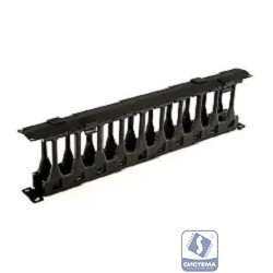 Hyperline CMF-1U-FPL106-MCOV-RAL9005 Кабельный организатор с крышкой, глубина 106 мм, 19", 1U