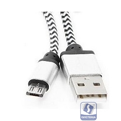 Gembird Кабель USB 2.0 Cablexpert CC-mUSB2sr1m, AM/microBM 5P, 1м, нейлоновая оплетка, алюминиевые разъемы, серебристый, пакет