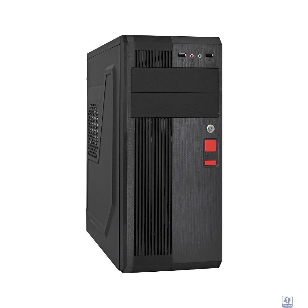 Exegate EX283222RUS Корпус Miditower ExeGate UN-605B-350W-12 (ATX, UN350 120mm, 2USB, аудио, блокировка, черный)