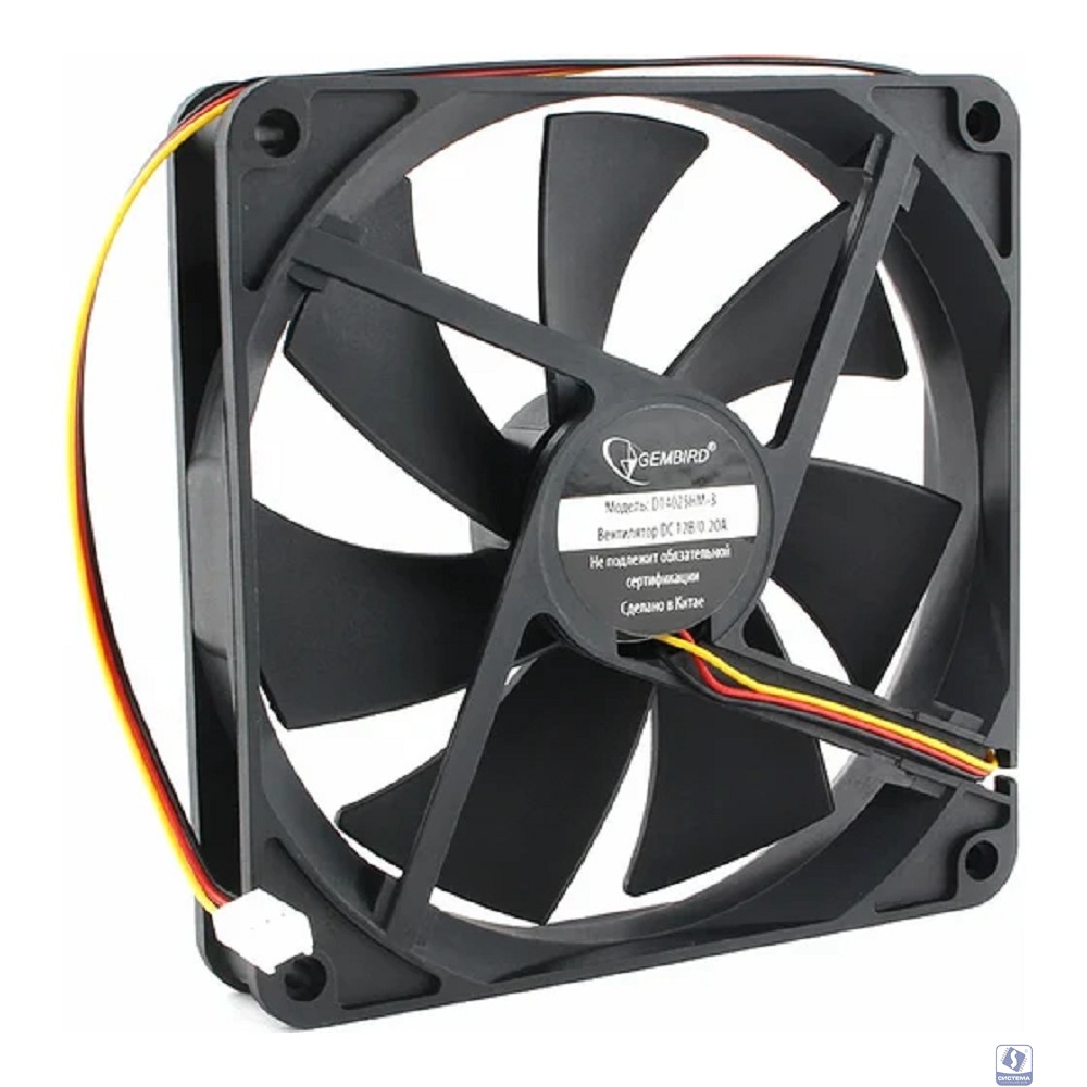 Gembird Вентилятор 140x140x25 гидродинамический, 3 pin, провод 40 см (D14025HM-3)
