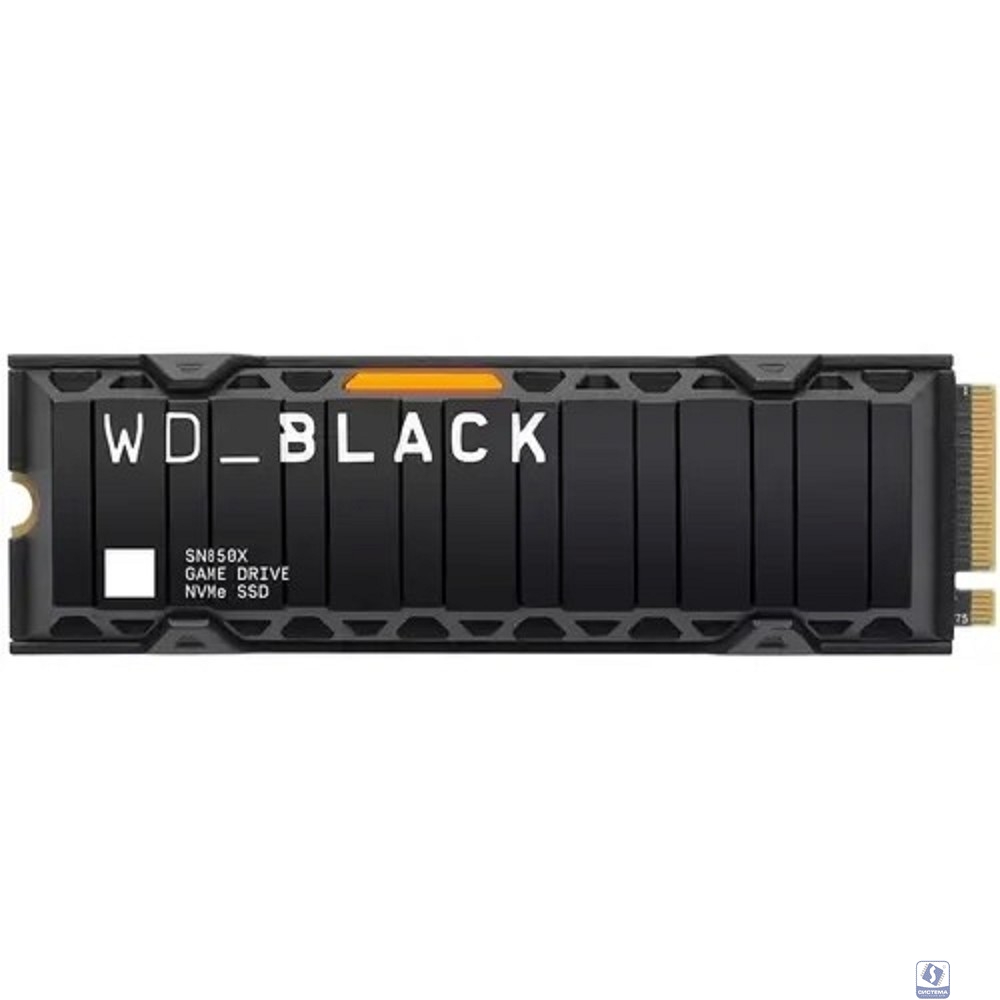 WD SSD Black SN850X, 1.0TB, M.2(22x80mm),[WDS100T2XHE] NVMe, PCIe 4.0 x4, 3D TLC, R/W 7300/6300MB/s, IOPs 800 000/1 100 000, TBW 600, DWPD 0.3, with Heat Spreader (12 мес.)