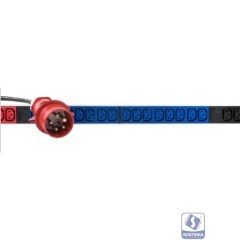 REM Верт блок розеток Rem-3x32, 3 фазы 32A, 6 авт, инд, 36 C13, 1420 мм, вх IEC 309, шнур 3 м (R-3x32-36C13-A-I-1420-3-3PN)