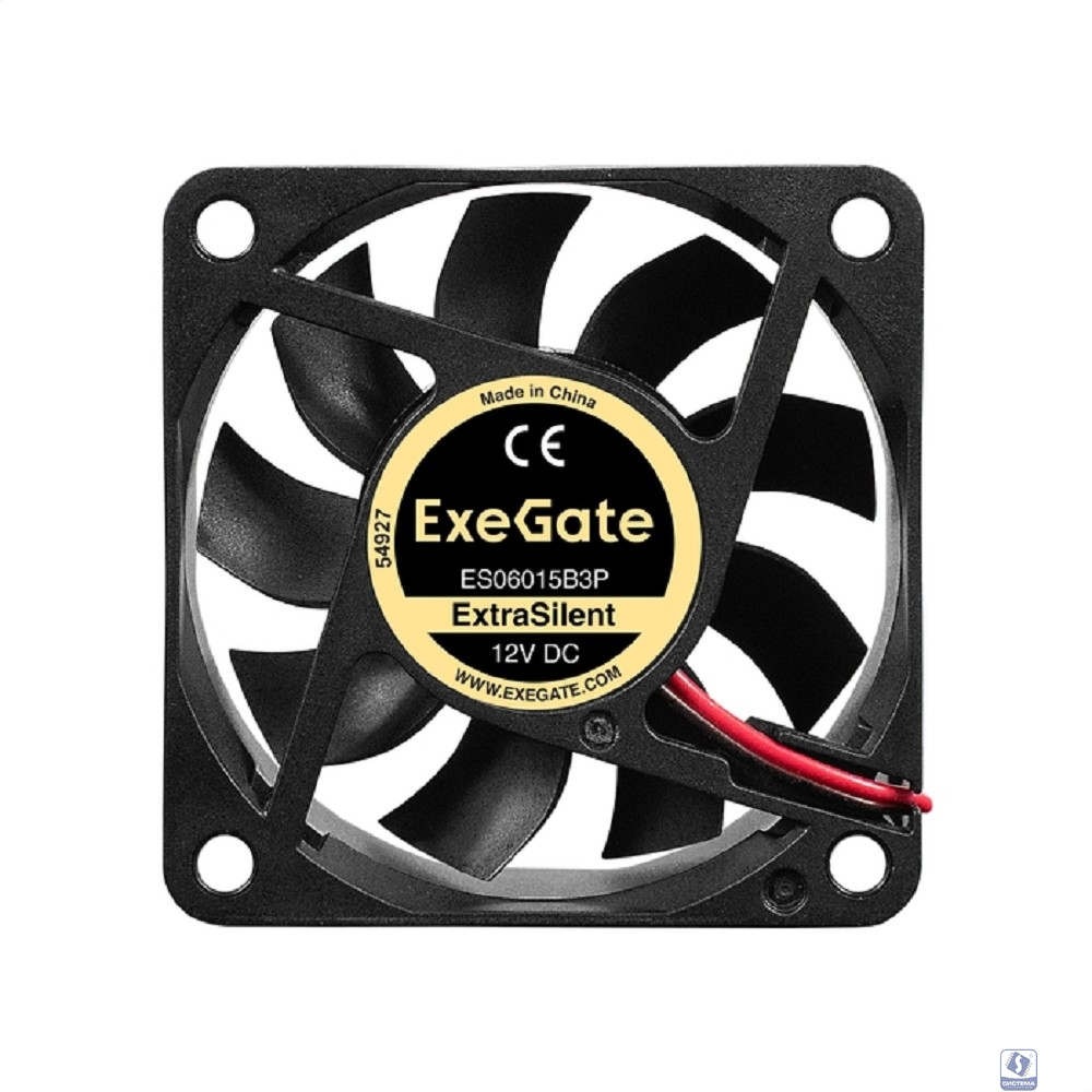 Exegate EX297030RUS Вентилятор 12В DC ExeGate ExtraSilent ES06015B3P (60x60x15 мм, 2-Ball (двойной шарикоподшипник), 3pin, 2500RPM, 17dBA)