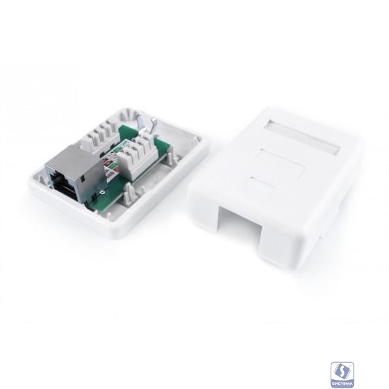 Розетка Hyperline SB1-1-8P8C-C6-SH-WHRJ45 1 кат.6 FTP бел. (упак.:1шт)