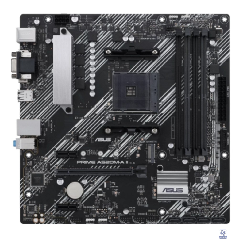ASUS PRIME A520M-A II/CSM (Socket AM5, mATX, 4xDDR4(128GB), VGA/DP/HDMI, 1xPCIe 3.0x16/2xPCIe 3.0x1, 4xSATA 6Gb/s, 1*M Key,  1xLAN,  4, 4xUSB 3.0, 2xUSB 2.0)