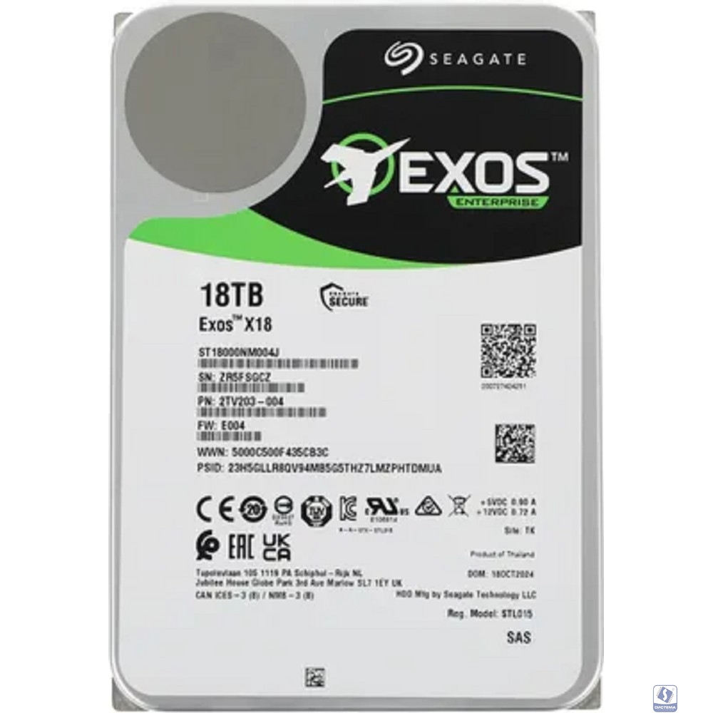 18TB Seagate Exos X18 (ST18000NM004J)  (clean pulled)