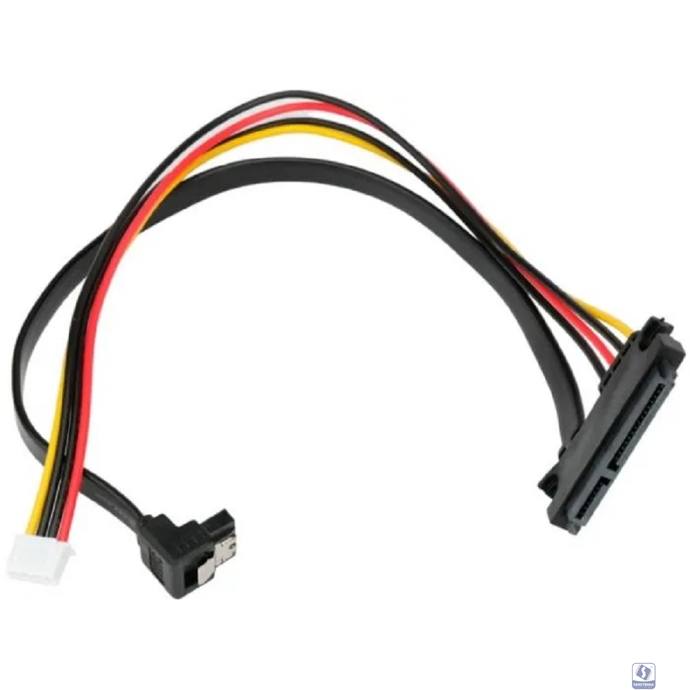 Cablexpert Кабель питания SATA CC-XH2.54-SATAL-40CM, XH2.54 4pin+Sata угловой / Sata 7+15pin, медн.проводник, 40см, пакет (CC-XH2.54-SATAL-40CM)