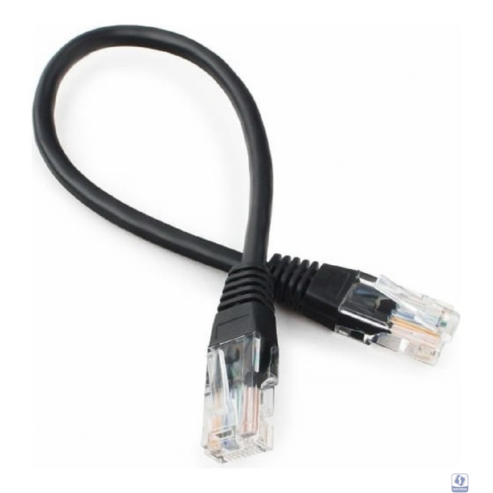 Cablexpert PP12-0.25M/BK Патч-корд UTP кат.5e PP12-0.25M/BK, 0.25м, литой, многожильный (чёрный)