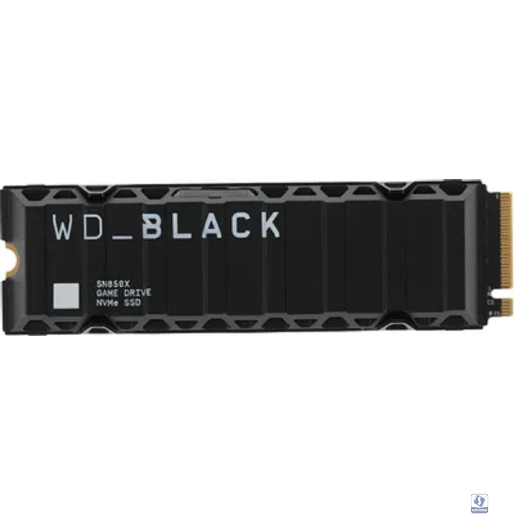 Твердотельный накопитель/ WD SSD Black SN850X, 2.0TB, M.2(22x80mm), NVMe, PCIe 4.0 x4, 3D TLC, R/W 7300/6600MB/s, IOPs 1 200 000/1 100 000, TBW 1200, DWPD 0.3, with Heat Spreader (12 мес.)