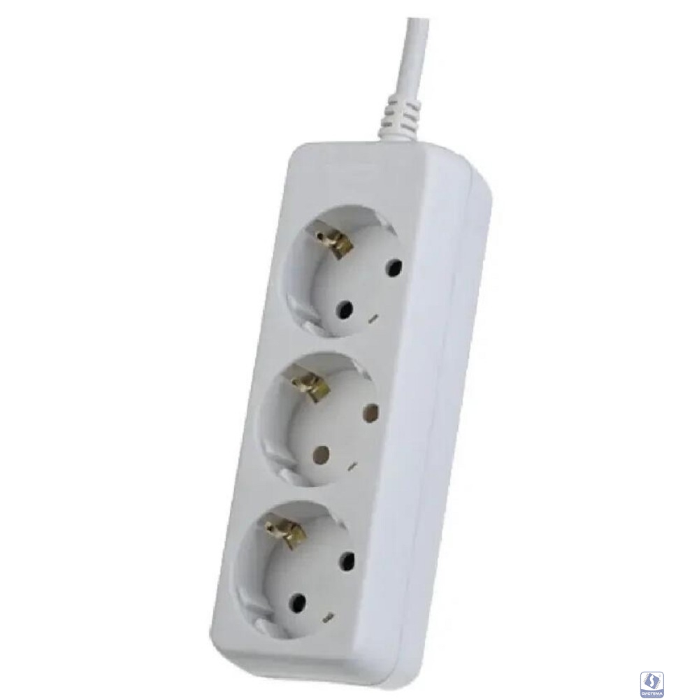 Perfeo Сетевой удлинитель с заземлением "POWERMATE",PF_A4688 (5,0м, 3 розетки, белый (PF-PE-3/5,0-W))