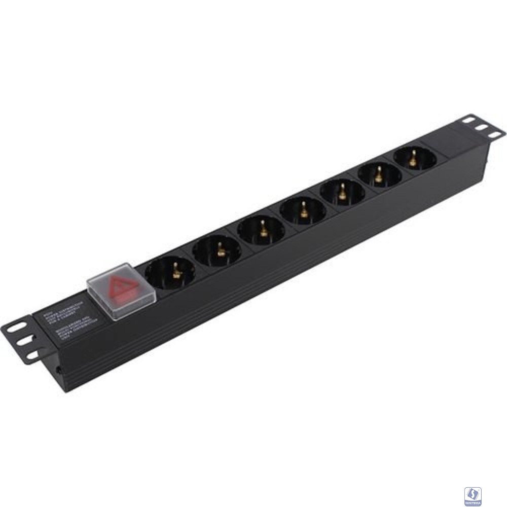 Exegate EX280838RUS Блок розеток ExeGate ServerPro PDU-19H703 Al-7S-C20-SW, 19",1U,алюм, 7 Schuko, С20