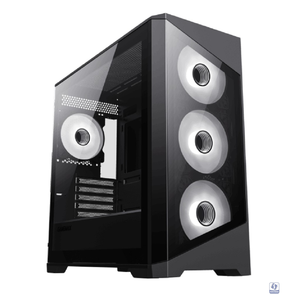 GameMax Корпус Destroyer TGB без БП(mATX, Черн.,USB3.0, Зак.стек., 4*120мм. ARGB , пыл.фильтр)