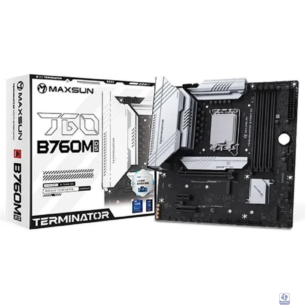 MAXSUN MS-Terminator B760M D5 (Socket 1700, mATX, 4*DDR5, DP/HDMI, 4*SATA3, 3*M.2, 1xPCI-E x16 /1xPCI-E x4, 6*USB 2.0,  2*USB 3.2 Gen1, LAN 1*2.5G, RTL)