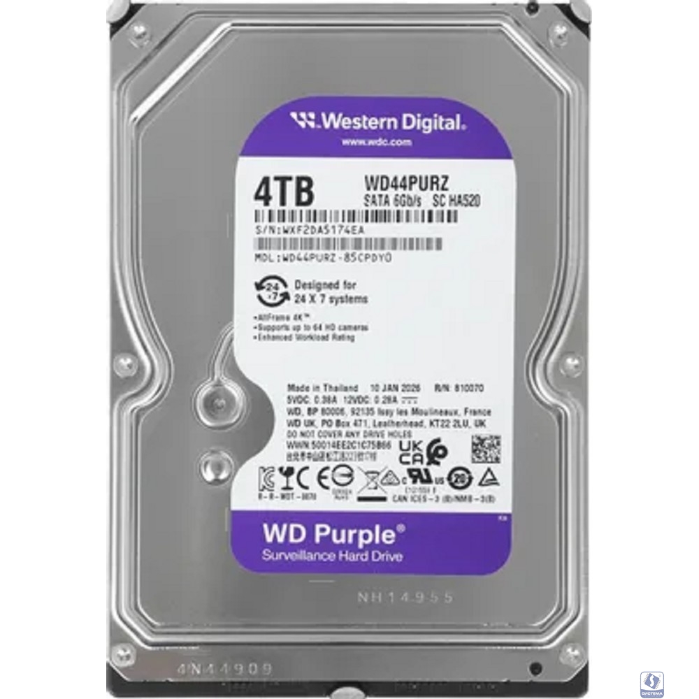 4TB WD Purple (WD44PURZ) 