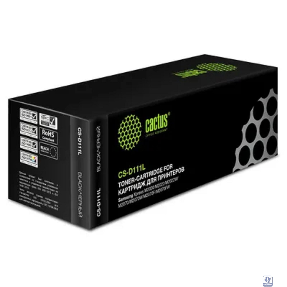 Тонер Картридж Cactus CS-D111L черный для Samsung Xpress M2022/M2020/M2021/M2020W/M2070 (1800стр.)
