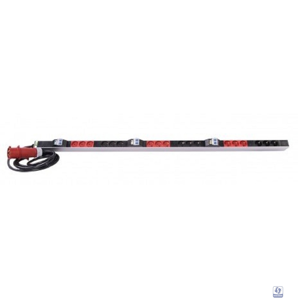 REM Верт блок розеток, мониторинг, измерение, 3 фазы 32А, авт, 18S, 1820 мм, вх IEC 309, шнур 3м R-MC8-3x32-18S-A-MI-1820-3-3PN