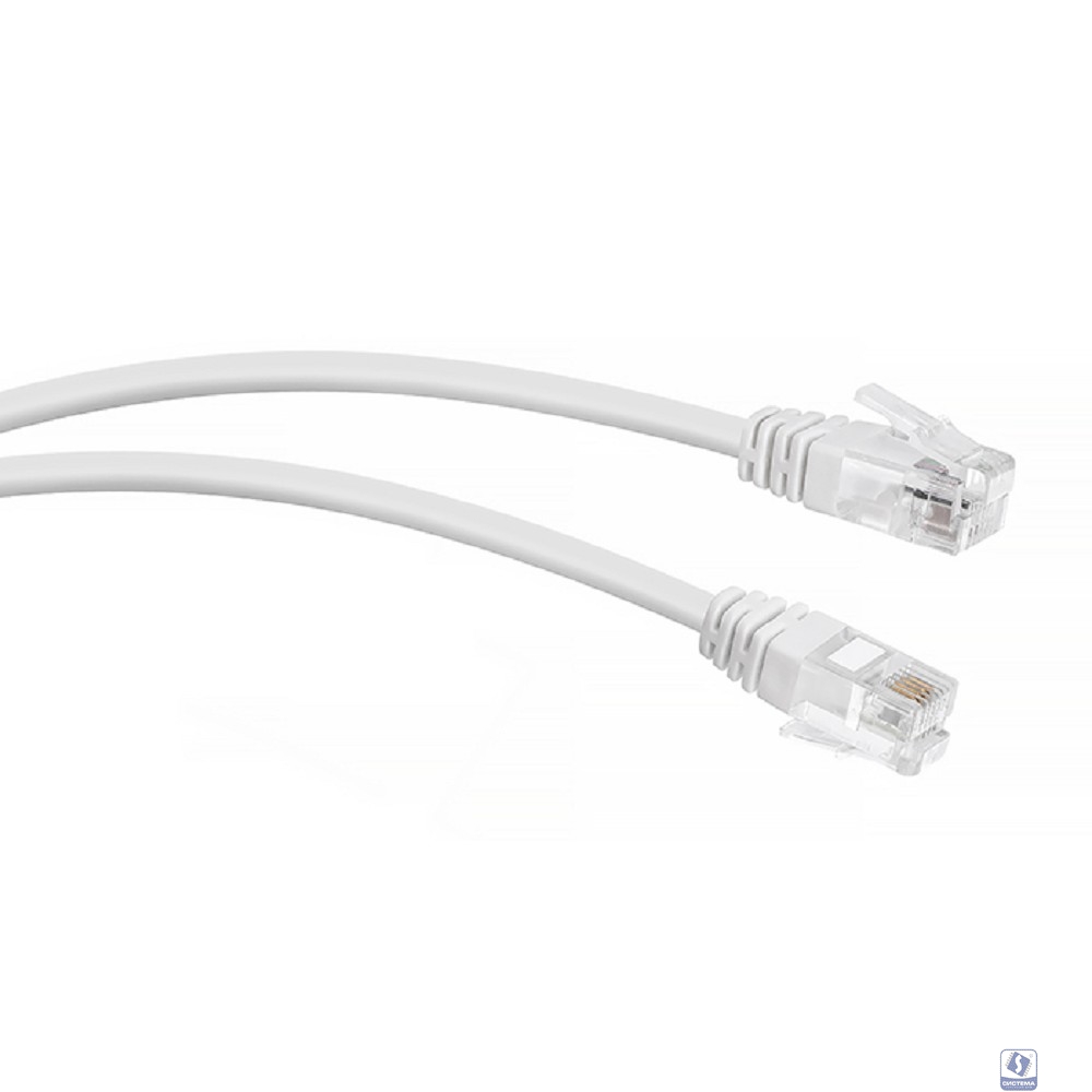 Cabeus PC-TEL-RJ12-0.5m Патч-корд телефонный 2х6р4с, белый, PVC, 0.5 м