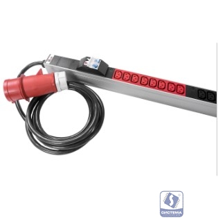 REM Верт блок розеток Rem-3x32, 3 фазы 32A, 6 авт, инд, 48 C13, 1820 мм, вх IEC 309, шнур 3 м