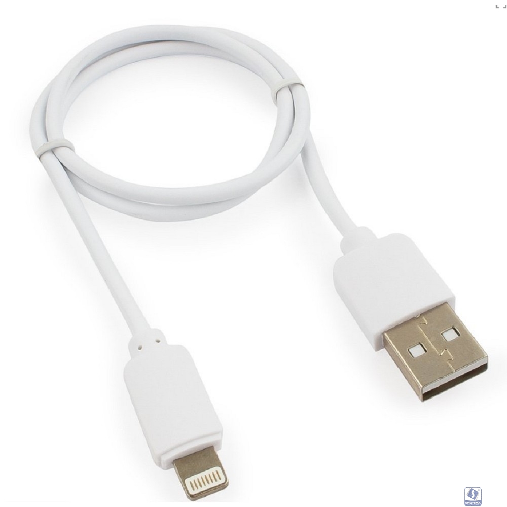 Гарнизон Кабель USB AM/Lightning, для iPhone5/6/7, IPod, IPad, 0.5м, белый, пакет (GCC-USB2-AP2-0.5M-W)