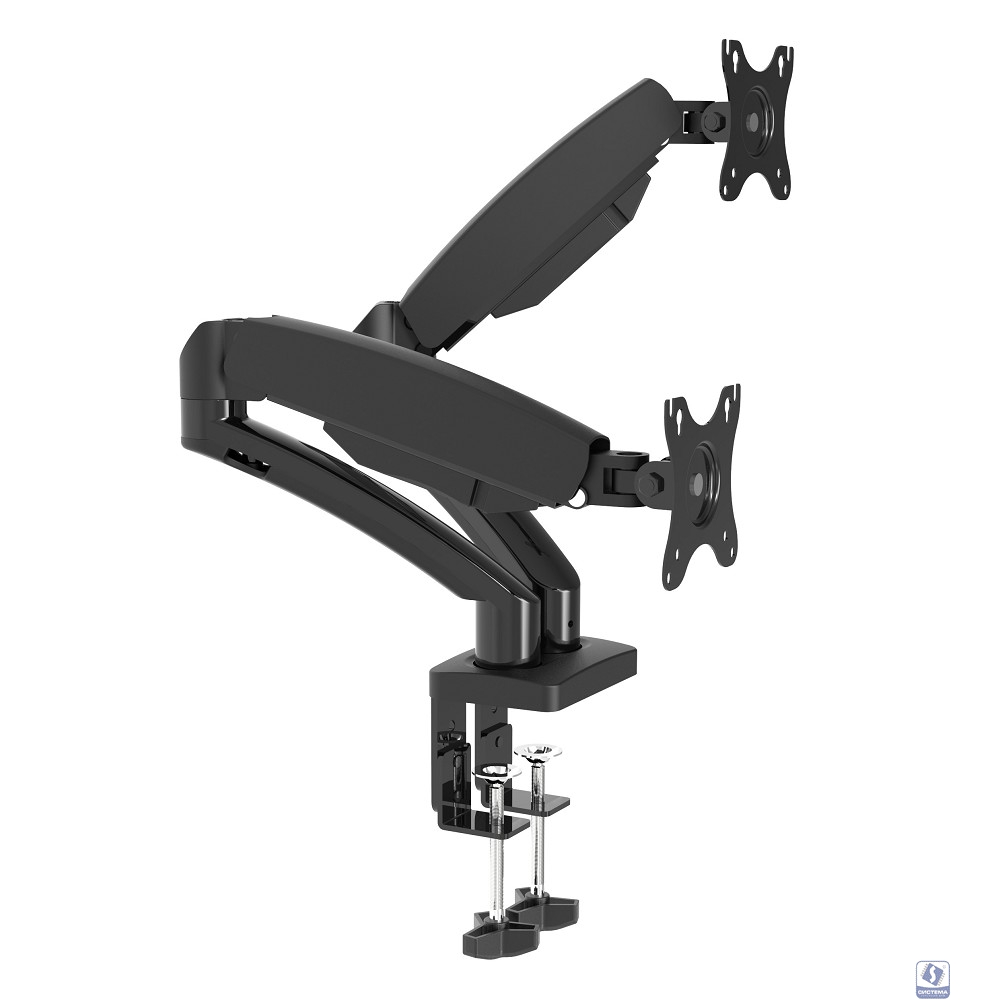 Wize [WDA2-32] Настольное крепление для двух мониторов 14"-32", газовая пружина, VESA 75x75, 100x100, нагрузка 2- 7,3 кг