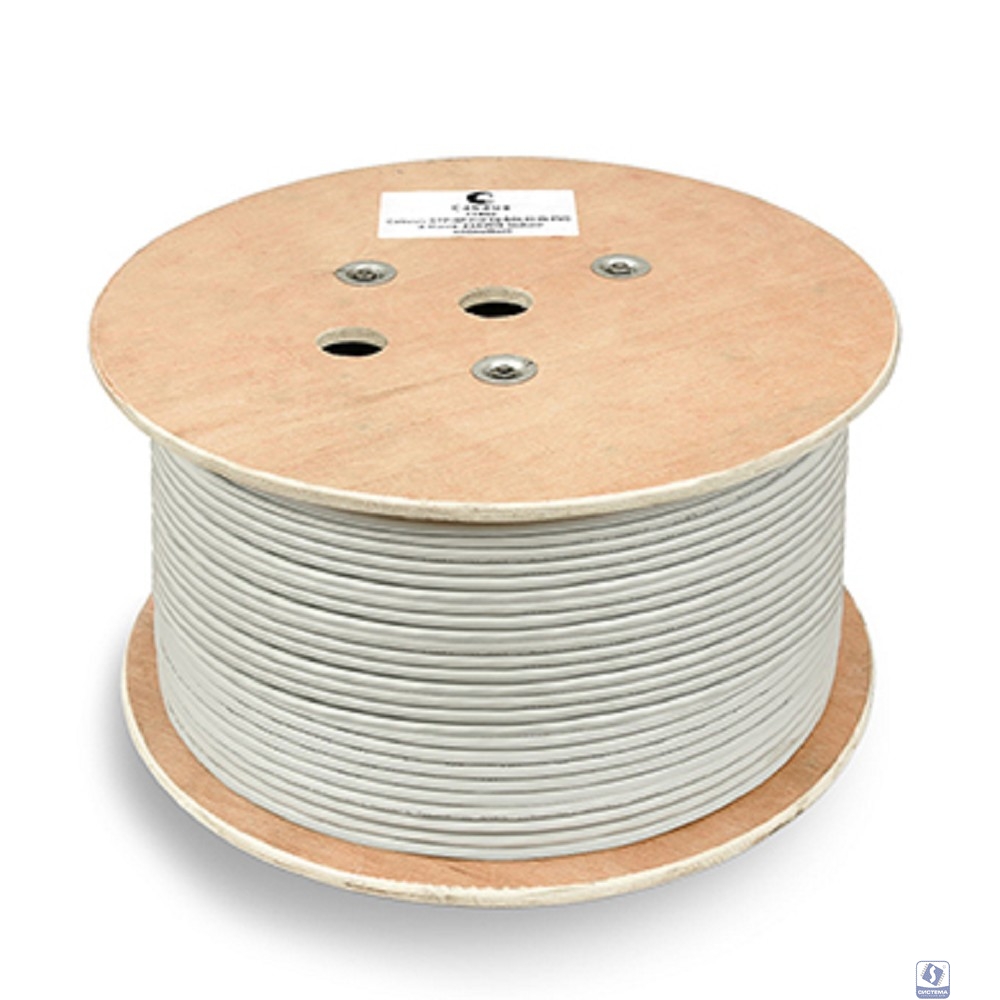 Cabeus FTP-4P-Cat.6-SOLID-GY-100 Кабель витая пара экранированная FTP (F/UTP), категория 6, 4 пары (23 AWG), одножильный (100 м), PVC нг(А)-LS