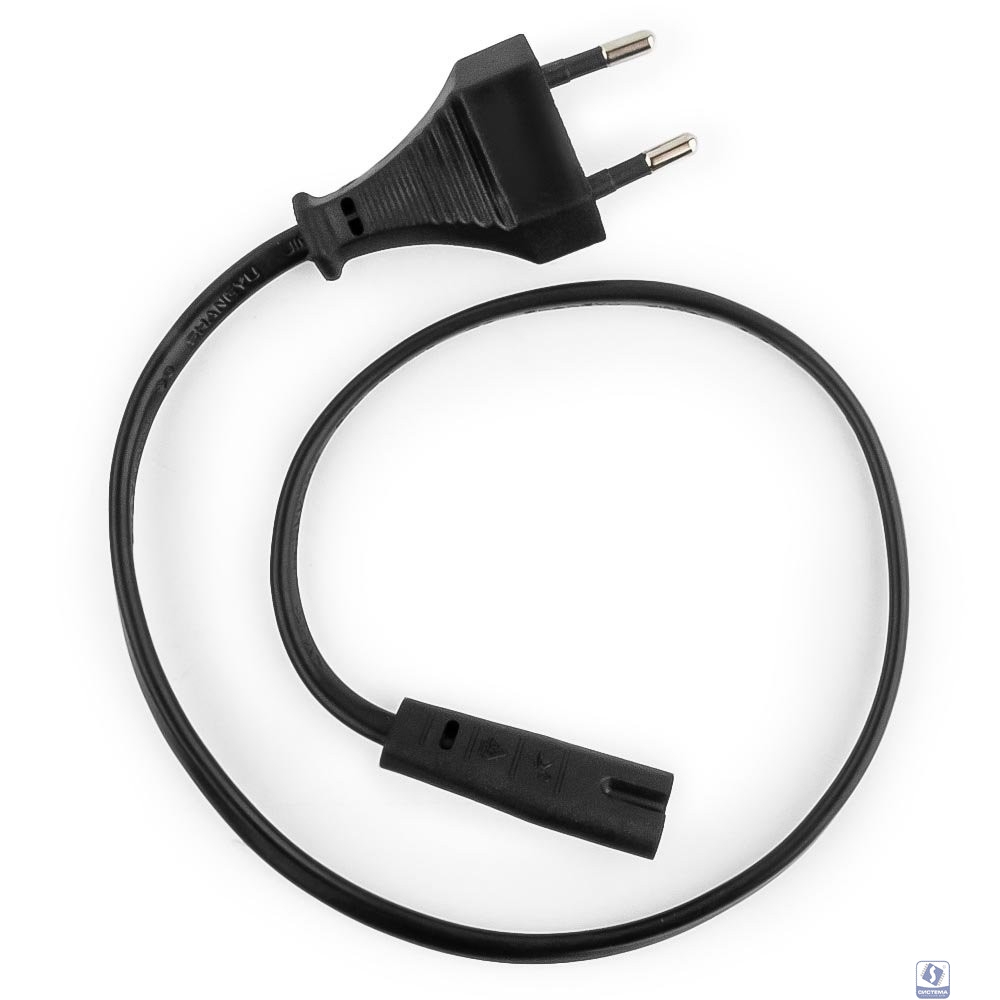 Cablexpert Кабель питания аудио/видео 0,5м, CEE 7/16 - C7, VDE, 2-pin, 2х0,75, черный, пакет (PC-184-VDE-0.5M)