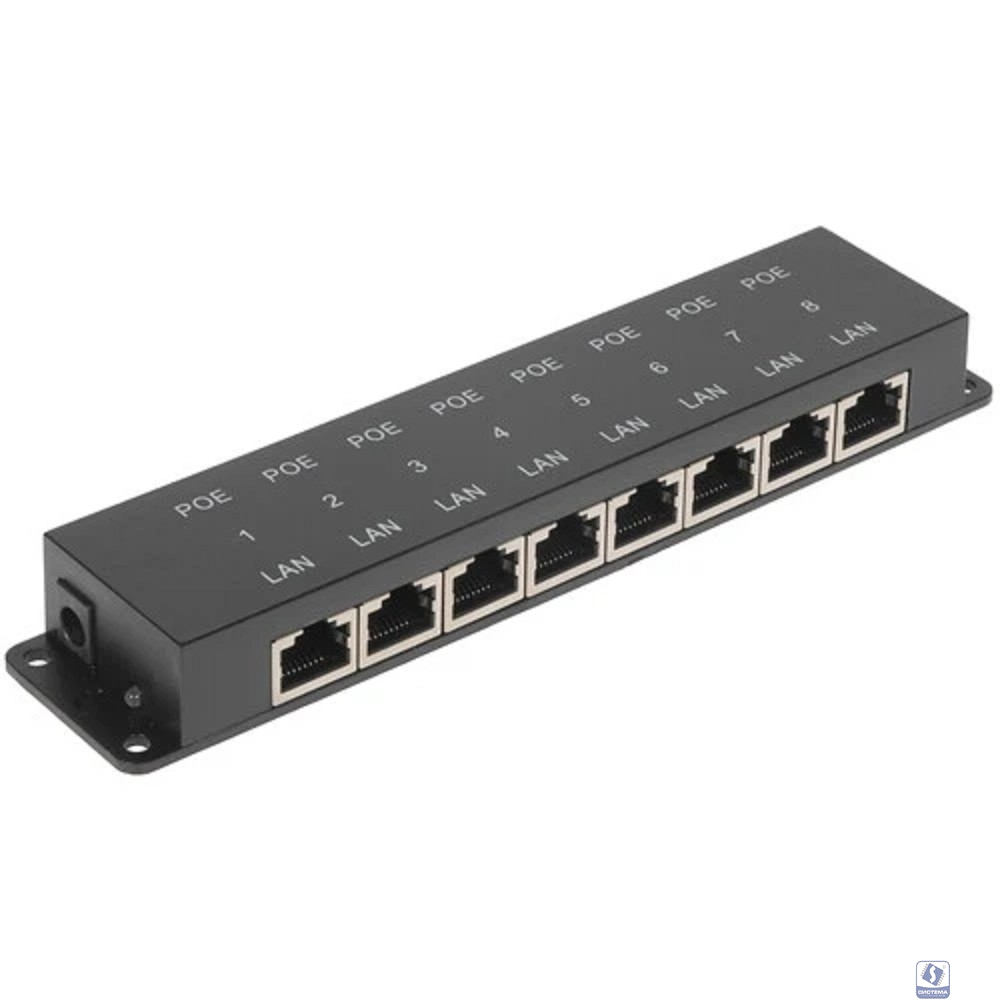 Midspan-8/P Пассивный PoE-инжектор Fast Ethernet на 8 портов.