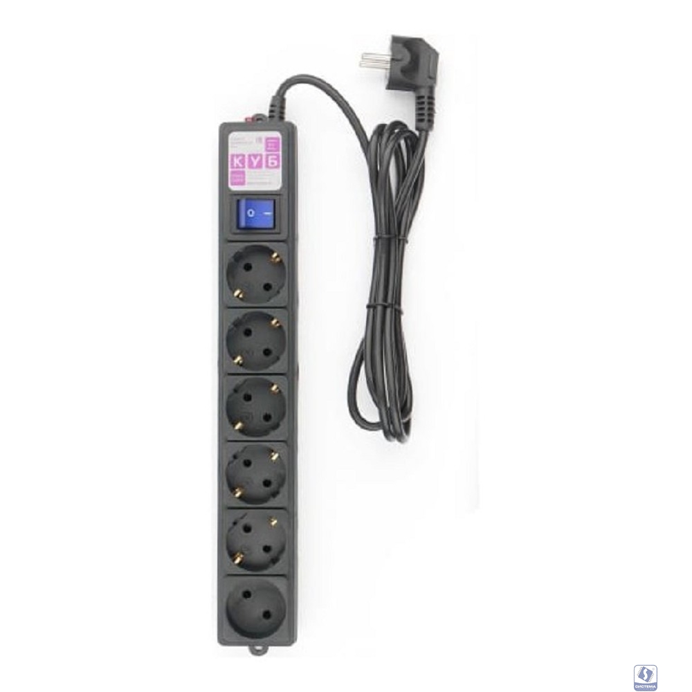 Power Cube Фильтр-удлинитель 1,9м 6 р 16А SPG6-B1,9M (21887), черный