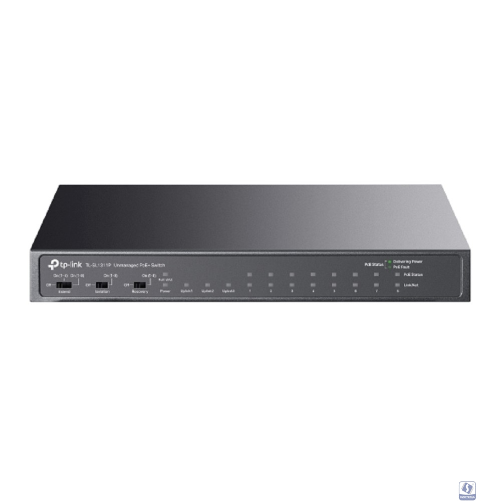 TP-Link TL-SL1311P Настольный коммутатор с 8 портами 10/100 Мбит/с, 2 гигабитными портами и портом SFP