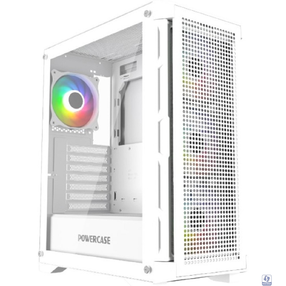 Powercase Ultimate White, Tempered Glass, 4x 120mm ARGB fans, ARGB HUB, белый, ATX (CUW-A4)