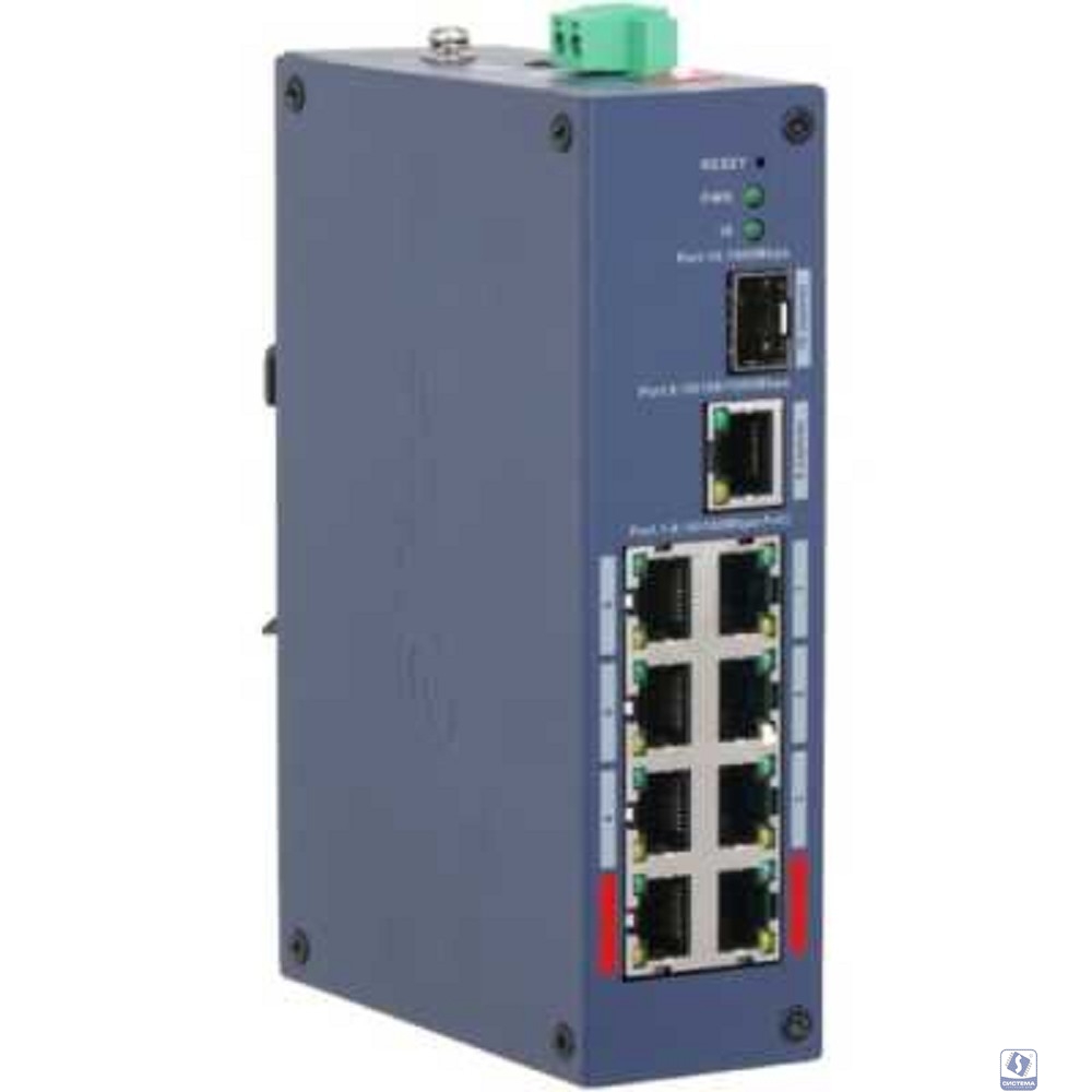 DAHUA DH-CHS4110-8ET-110 8-портовый PoE коммутатор управляемый 2 RJ45 10/100Мбит/с (PoE/PoE+/Hi-PoE; IEEE 802.3bt), 6 RJ45 10/100Мбит/с (PoE/PoE+), 1 RJ45 10/100/100Мбит/с (uplink), 1 SFP 1000Мбит/с 