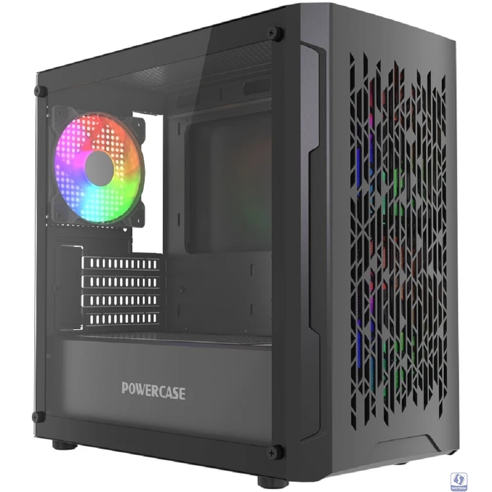 Powercase Mistral Micro D3B ARGB V2, Tempered Glass, 2x 140mm ARGB PWM+1x 120mm ARGB PWM, чёрный, mATX  (CMMDB-A3-V2)