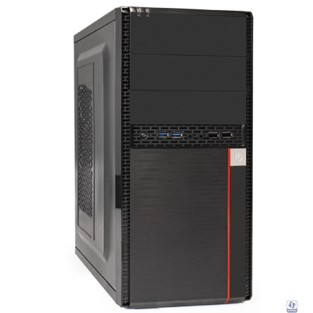 Exegate EX284033RUS Корпус Minitower BA-204U Black, mATX, <AA350, 80mm>, 2*USB+2*USB3.0, Audio