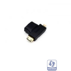 KS-is KS-361 Адаптер 2 в 1 HDMI F в micro D HDMI/mini C HDMI M 